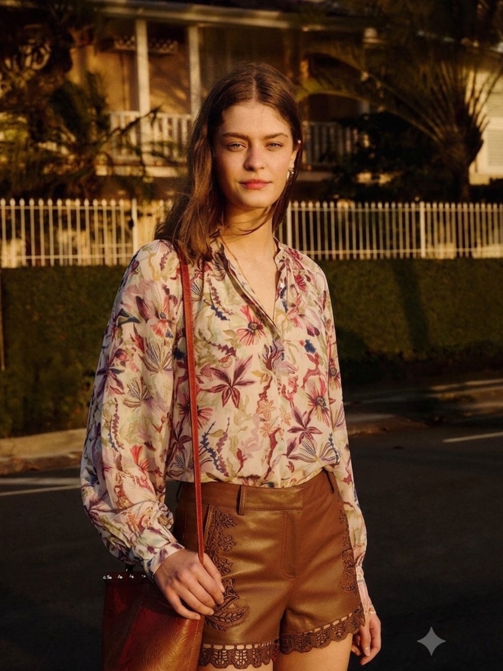 CHUFY Blouse $430 • 20” PTP • Boho Cottagecore Fall Floral Blouse - Picture 8 of 8